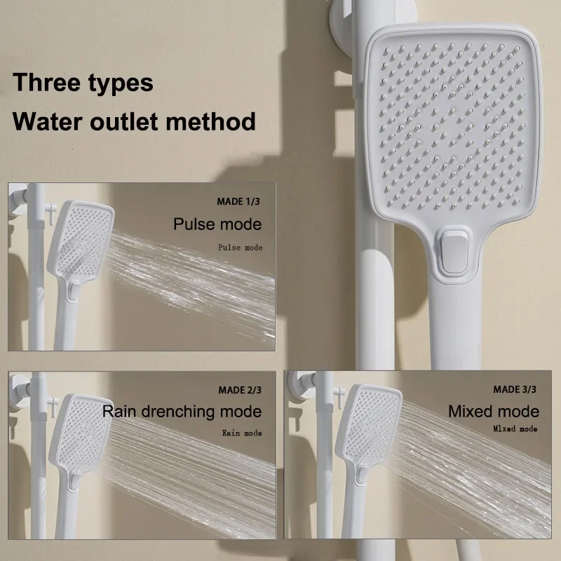 Piano Button Ambient Light Shower System Set Modern s For Bathroom Brass Glass Shelf  Digital Display