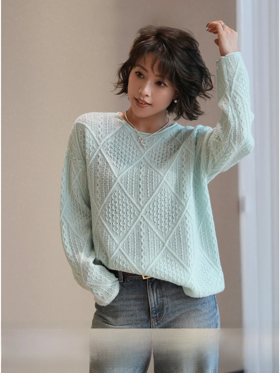 

Женский вязаный свитер Pure Desire Soft Knowlable Zero Pressure Cloud Full Camera, осенняя коллекция из Гонконга