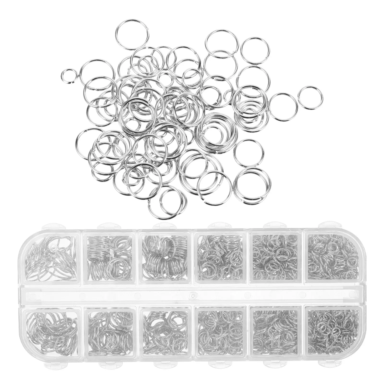 1200Pcs Metal Open Jump Rings Iron Multipurpose Jewelry Making Supplies DIY Craft Connectors Bracelet Necklace Repair Kit
