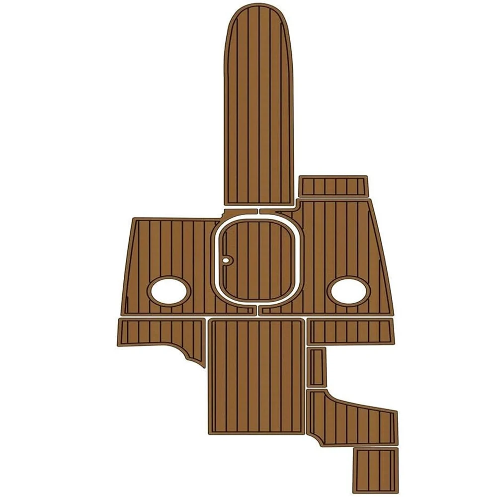 

KXKZREN Custom 2001 Four Winns Horizon 230 Cockpit SeaDeck Boat EVA Faux Teak Decking Sheet Self Adhesive Anti Slip Flooring Pad