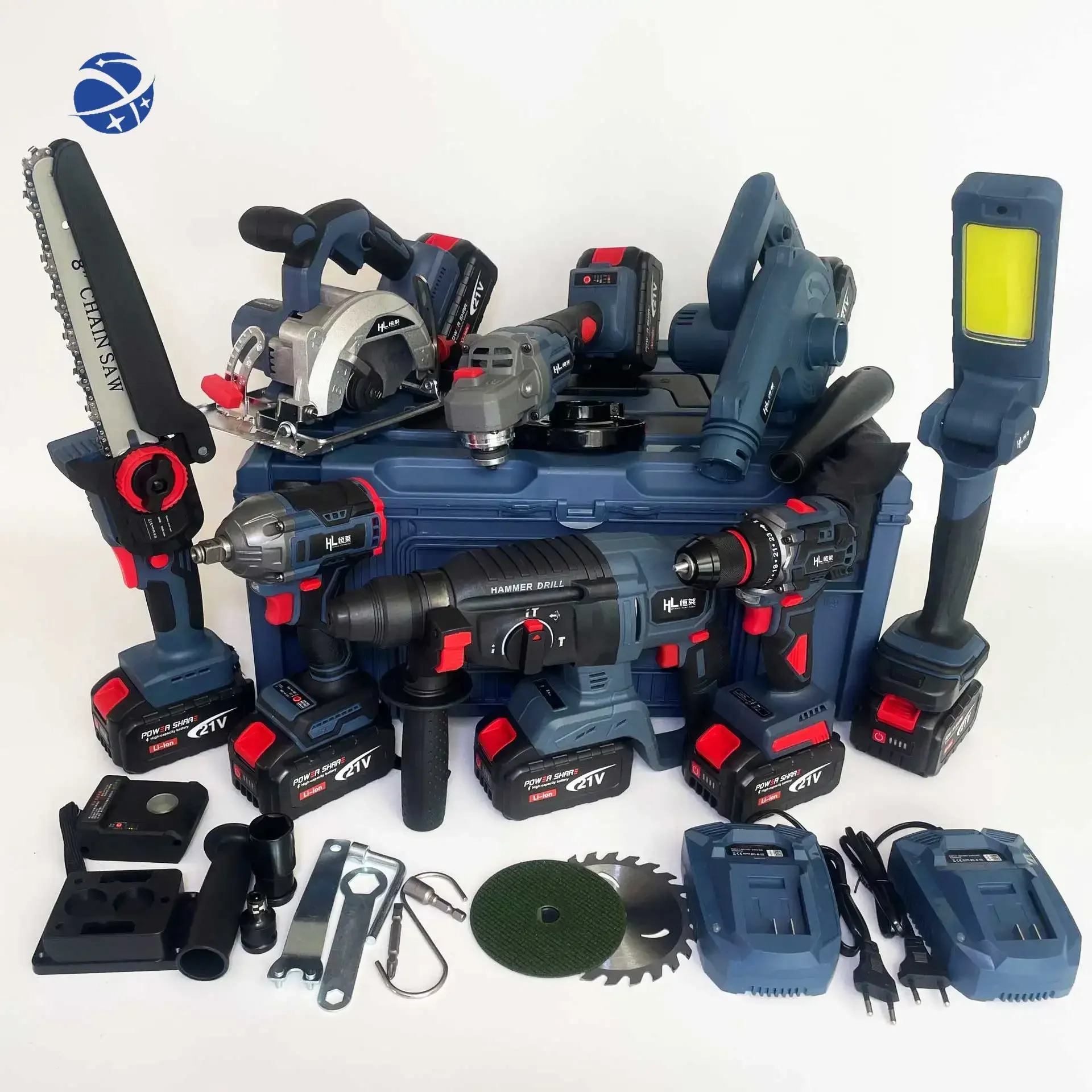 

Factory MKT Power Drills kit 21v portable cordless brushless 8 in 1 drill Lithium Battery power tools