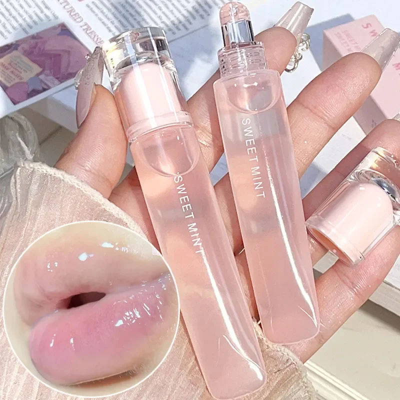 Plumping Jelly Lip Gloss Lasting Moisturizing Transparent Lip Oil Water Light Mirror Liquid Lipstick Women Lips Makeup Cosmetics