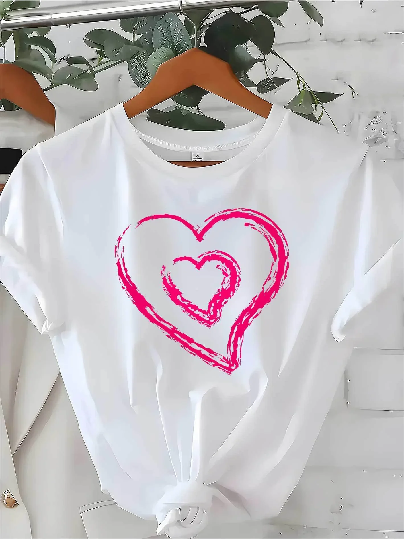 تي شيرت نسائي مقاس كبير برسومات جرافيك بأكمام قصيرة، فضفاض وكاجوال، ناعم ومريح للتنفس، رياضات خارجية #2