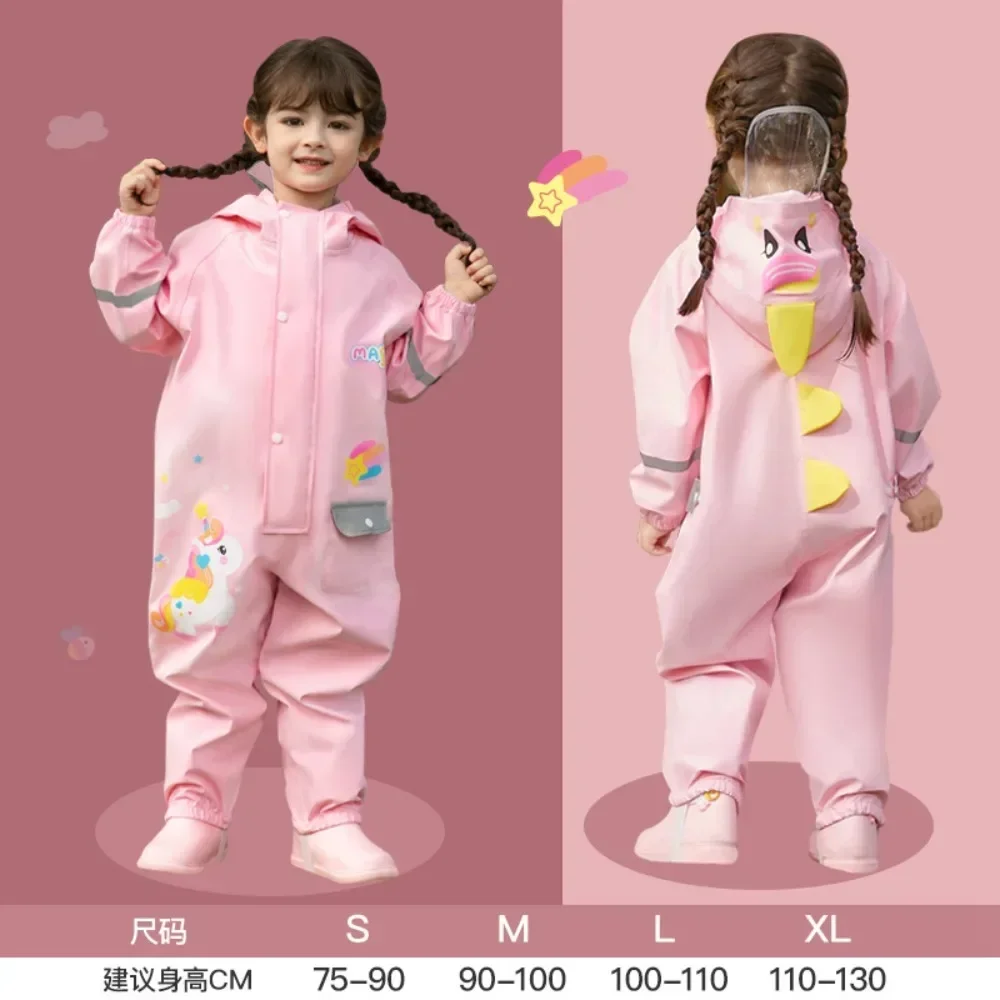 Children's One-piece Raincoat Rain Pants Suit Boys and Girls Rainproof Waterproof Clothing  Children Baby New Summer Poncho