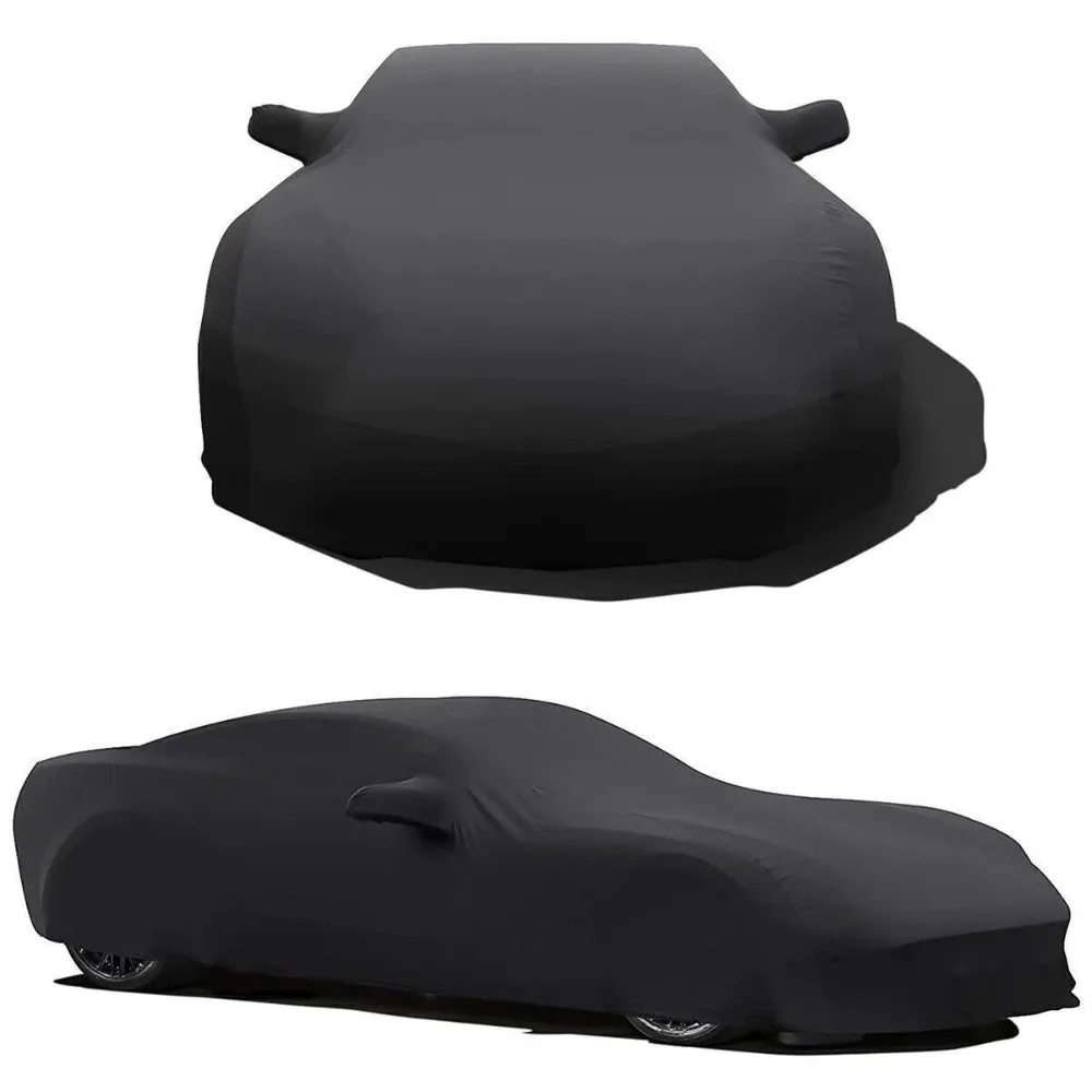 Indoor Full Car Cover Stain Stretch Dust-proof Protection Black For TOYOTA SUPRA