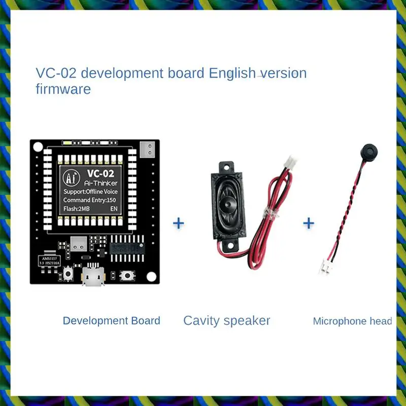 บอร์ดพัฒนาโมดูลควบคุมการรู้จําเสียงออฟไลน์อัจฉริยะ AI 4X VC-02-Kit รายวัน