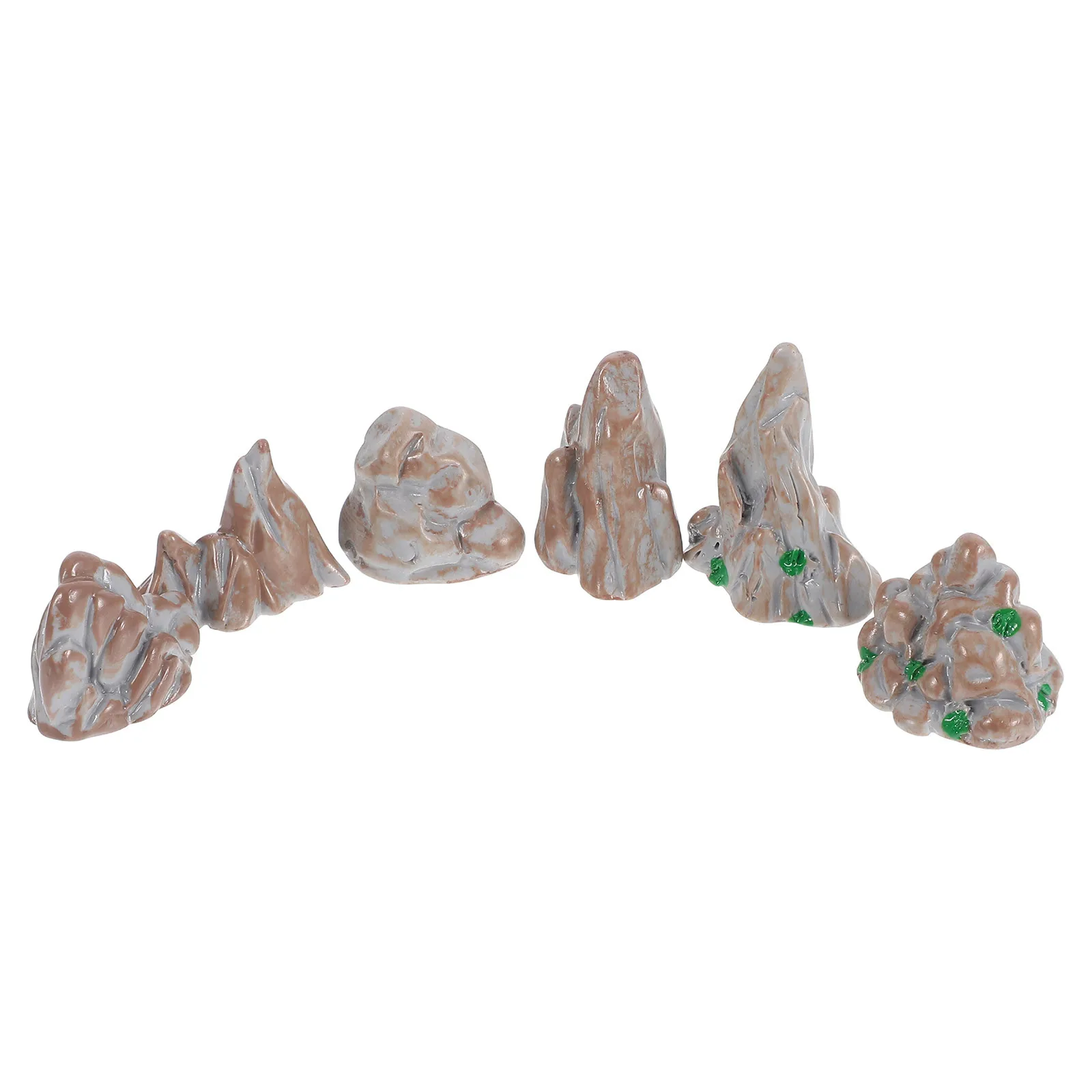 

6Pcs Mini Resin Rockery Models for Garden Decoration Artificial Mountain Landscape DIY Bonsai Fish Tank Terrarium Micro