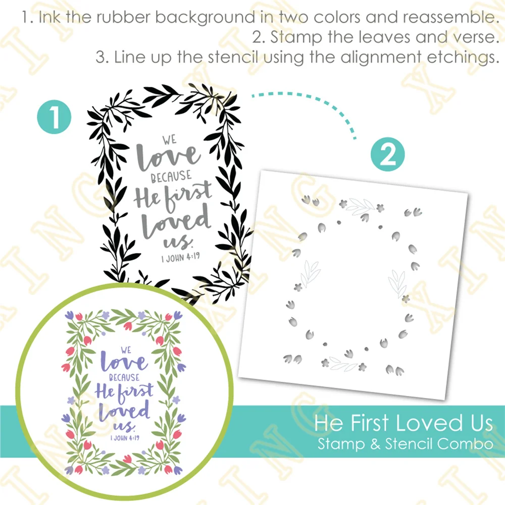 

He First Loved Us Clear Stamps Stencil Scrapbook Diary Decoration Stencil Embossing Template Diy Greeting Card Handmade 2023