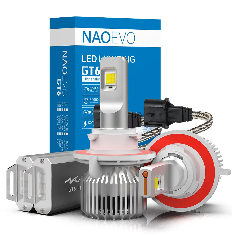 NAOEVO 12V 24V Canbus 90W Lamp H4 H7 H13 LED Mini Projector Automotive Bulb HB3 9005 10000LM Hi/Lo Beam Headlight