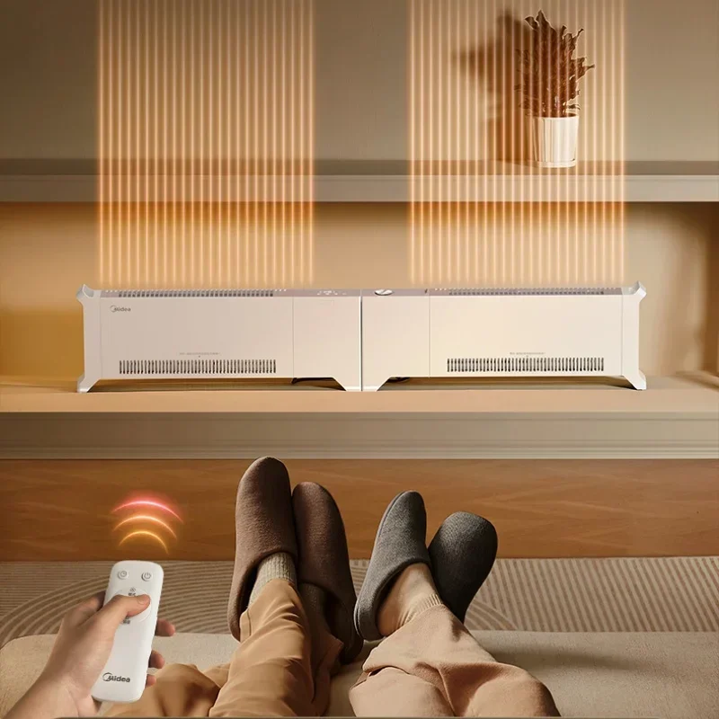 Midea calefactor eléctrico เครื่องทำความร้อนไฟฟ้าควบคุมระยะไกล220V 2000W, เครื่องทำความร้อนพับความชื้นสำหรับห้อง