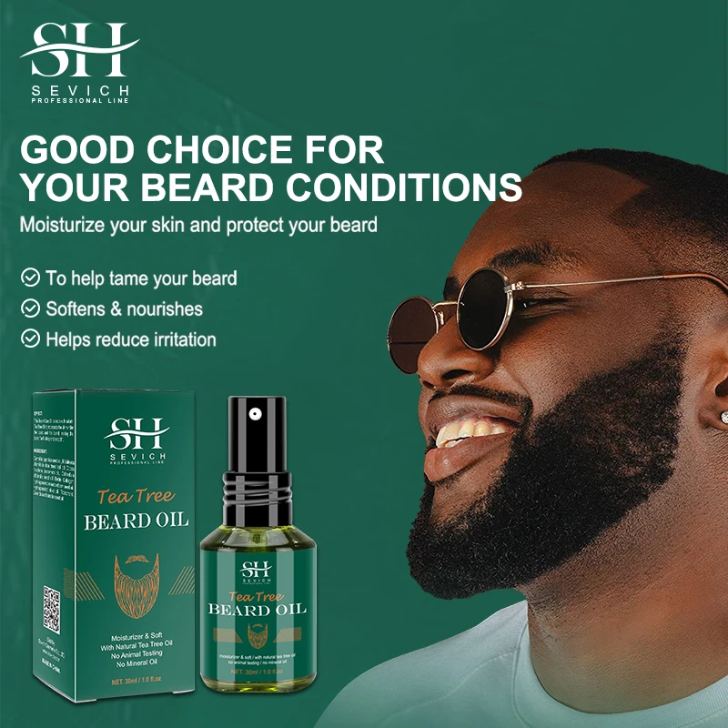 Sevich  Tea Tree Growth Beard Oil Fast Effective Beard Growth And Clean Skin Thick & Supple Beard Care Essence For Men 30ml