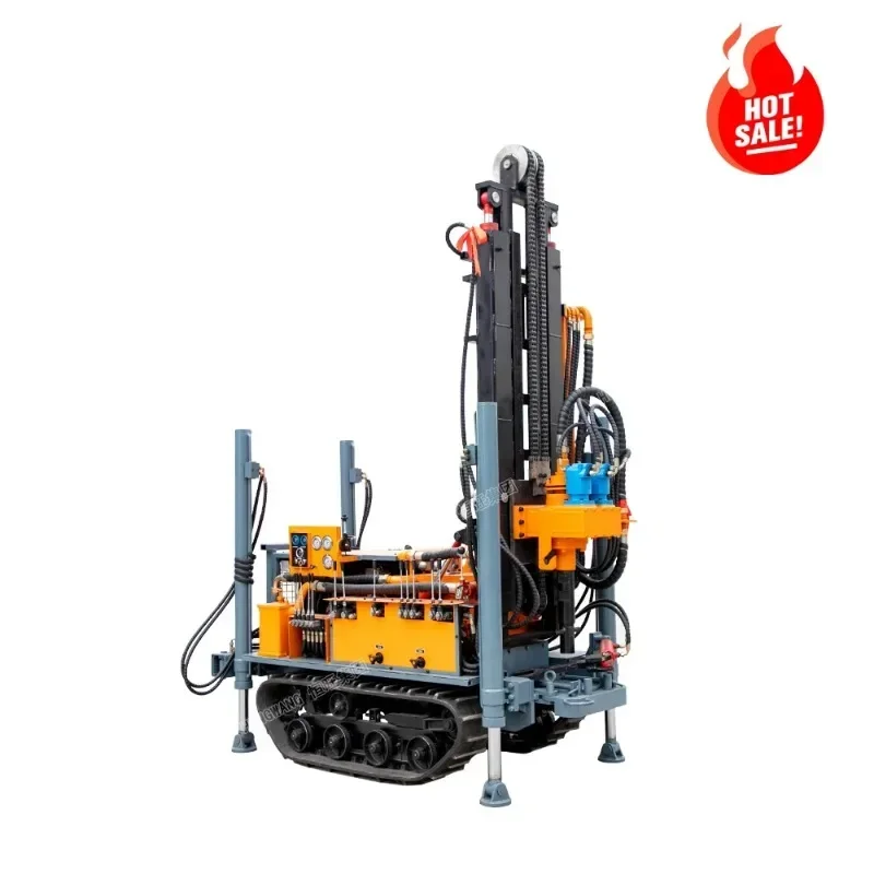 Excavator Diamond 300m Water Well Drilling Rig Deep Well China Trailer Air Compressor Pneumatic Rock