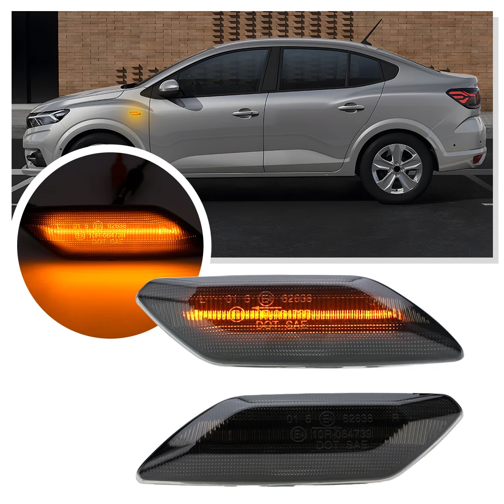 

2PCS For 2021 2022 +Dacia Sandero Stepway MK3 Jogger Logan Renault Taliant LED Turn Signal Lights Indicator side marker Lamp