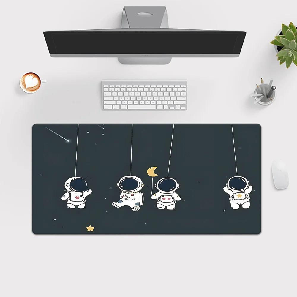 Tappetino per mouse stampato ad alta definizione con motivo astronauta, tappetini da gioco per computer da ufficio Tappetini per mouse antiscivolo in gomma Tappetino da scrivania