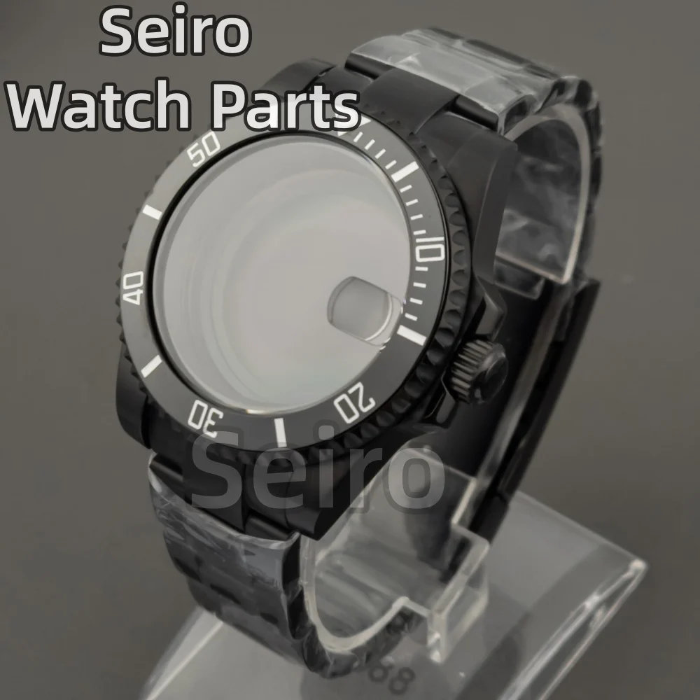 

Black 40mm NH35 Case Oyster Band Solid 316L Stainless Steel for SUB GMT NH34 NH36 Movement 28.5mm Dial Waterproof Watch Case