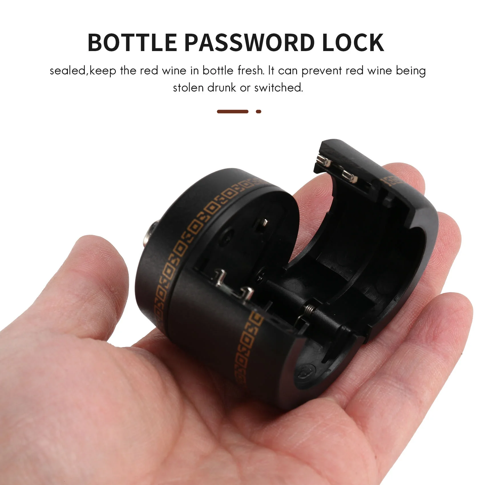 A92Z Plastic Bottle Password Lock Combination Lock Wine Stopper Vacuum Preservation For Furniture Hardware Lock Keeps Alcohol &
