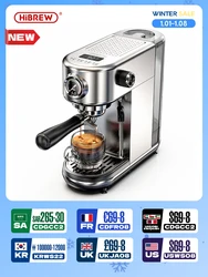 HiBREW 20Bar Máquina de café expresso semiautomática com temperatura ajustável fria/quente super fina cafeteira cappuccino H10B