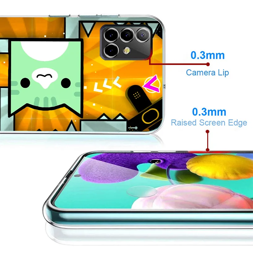 Geometry Dash Game Phone Case For Samsung Galaxy A14 A15 A13 A12 A54 A55 A53 A52 A04S A24 A25 A23 A22 A34 A35 A33 A32 A03S A02S