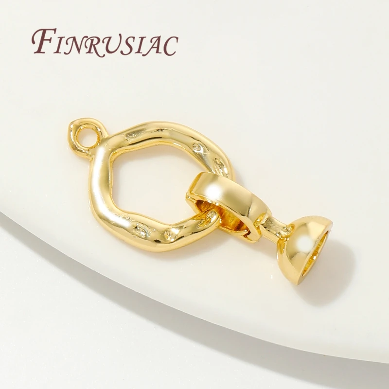 18K Gold Plated Connector Clasps Accessories For Bracelets,Brass Metal Locks For Jewelry,Fasteners Clasp,DIY Necklace Findings - view 5