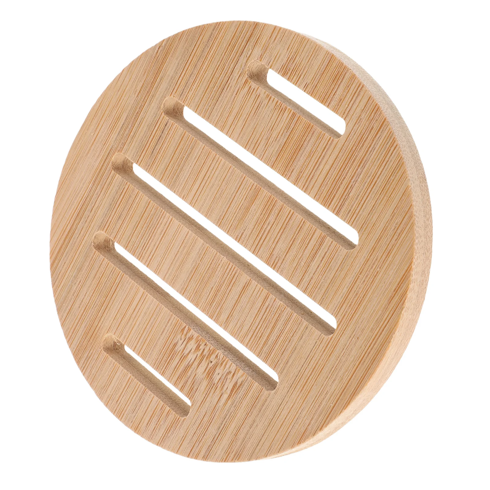 

Round Bamboo Coaster Thick Insulation Pad Wood Protector for Tea Cup Hot Pot Trivet Office and Home Table Mat