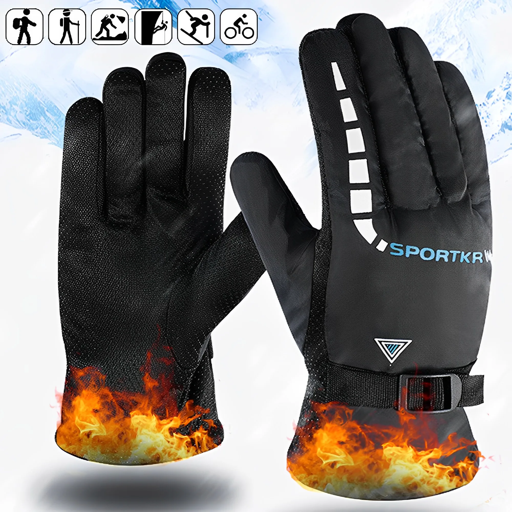 

Motorcycle Cycling Gloves Winter Outdoor Waterproof Skiing Riding Hiking Warm Mitten Gloves Motorcycle Thermal Sport Gloves Men