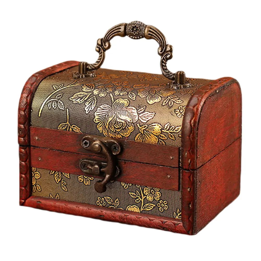 

Wooden Jewelry Storage Container Vintage Gift Wrapping Earrings Holder Retro Organizer Small Premium Material Ideal