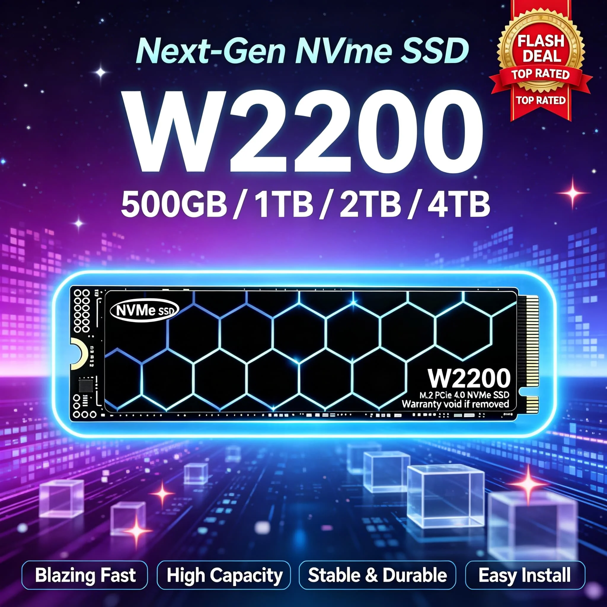 PC Notebooks Office Game W2200 M.2 NVMe PCIe 4.0 SSD 500GB 1TB 2TB 4TB New Fast Speed High Speed Inside Solid State Disk Plus