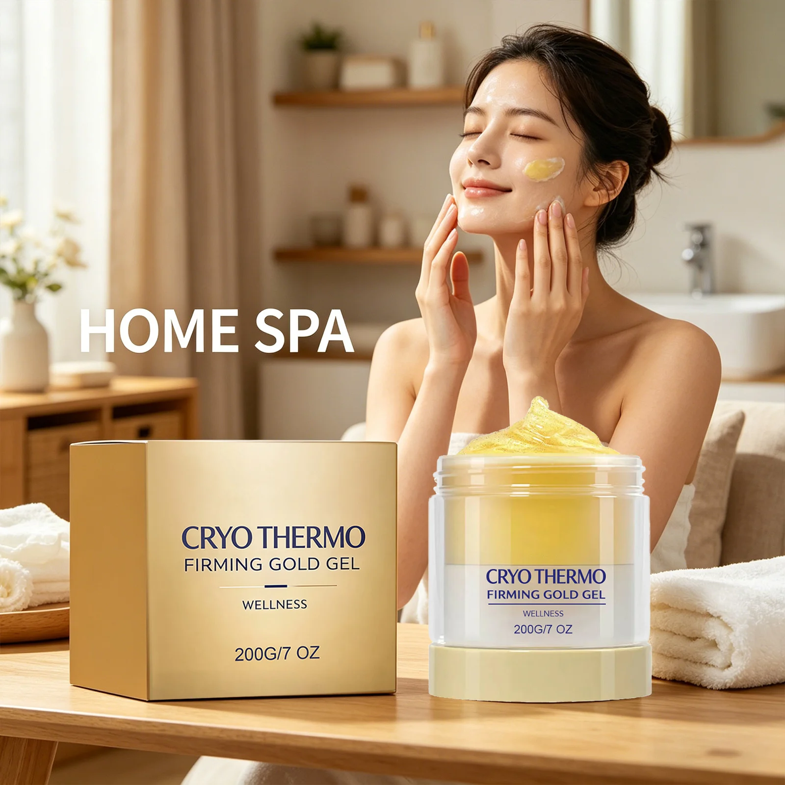 Firming Gold Face Cream Moisturizing Accelerate Fat Metabolism Improve Skin Elasticity Reduce Sagging Wellness Body Massage Gel view 3