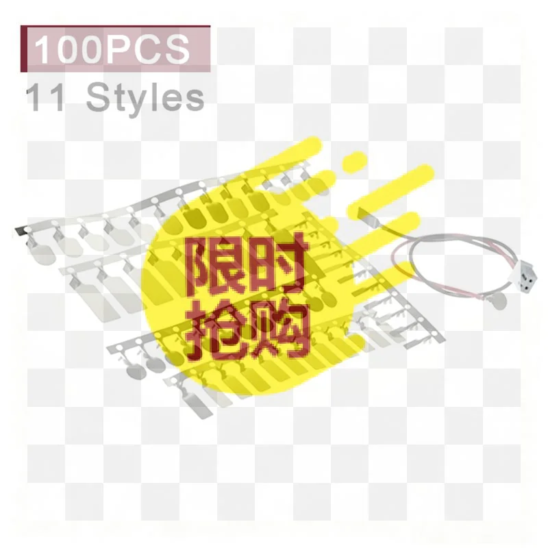 【BA】100Pcs Crimping Terminals Contacts Pins Tape Connector Round Square Nickel Sheet For 18650 Lithium Battery Li-ion Cell