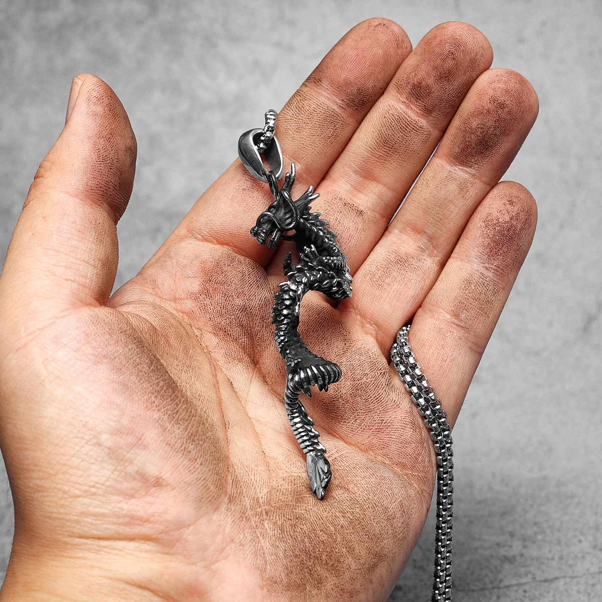 Retro Dragon Unique Men Necklaces With Pendant Stainless Steel Jewelry For Male Women Punk Hip Hop Accessories Gifts Wholesale