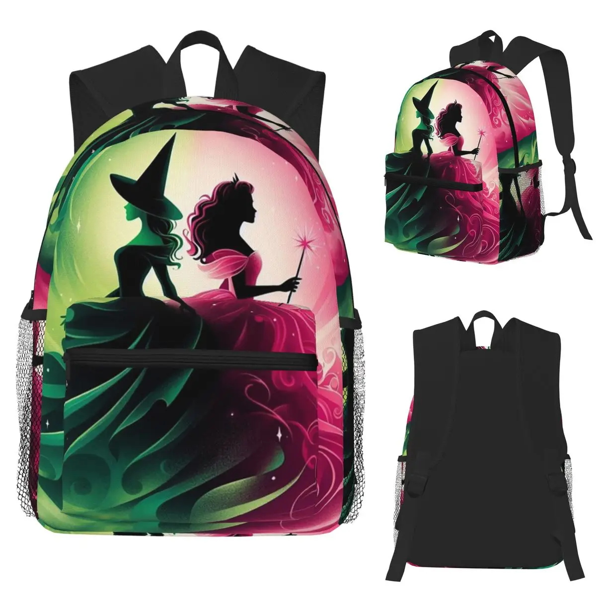 

Эльфаба и Глинда Wicked The Musical Defying Gravity Студенческий рюкзак Школьная сумка Рюкзак для мальчиков и девочек Книжная сумка Сумки на плечо