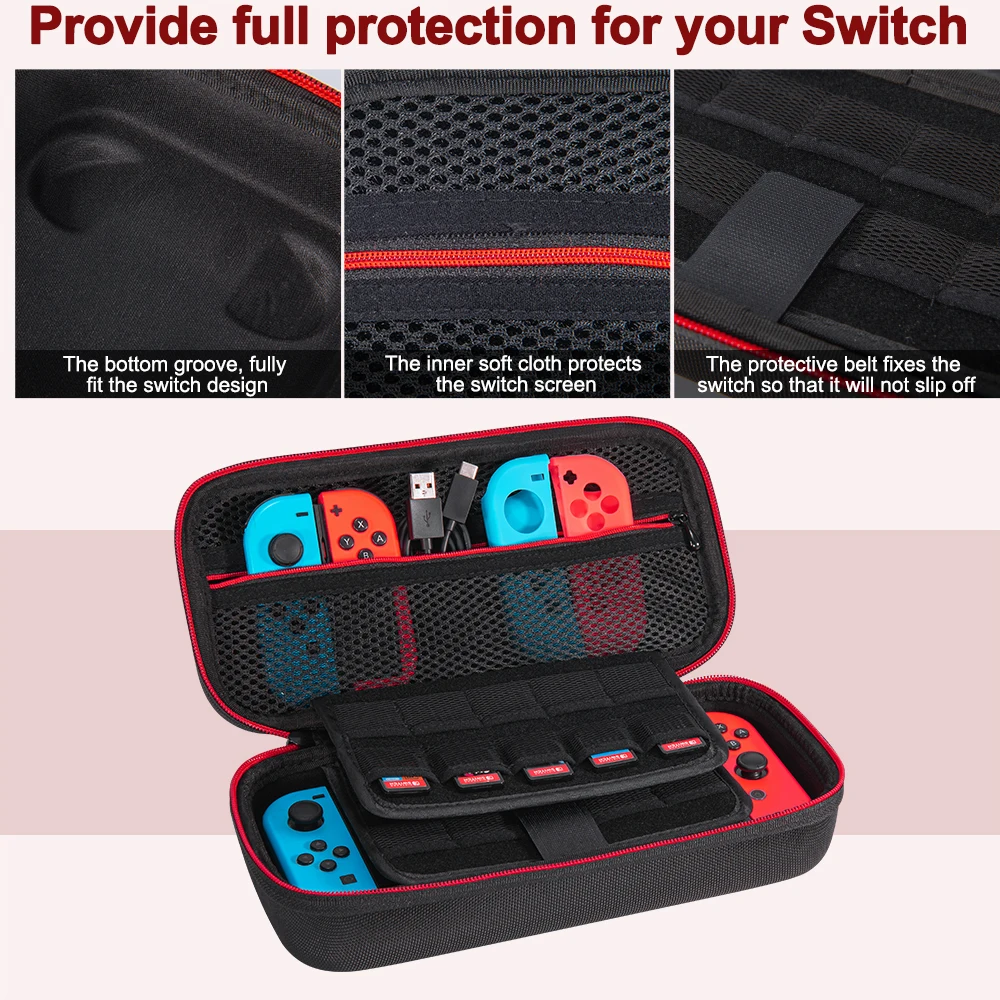 Switch Carrying Bag for NS Switch / Switch OLED Hard Protective Bag Can store 19 Game Cartridges Portable Game Accessories