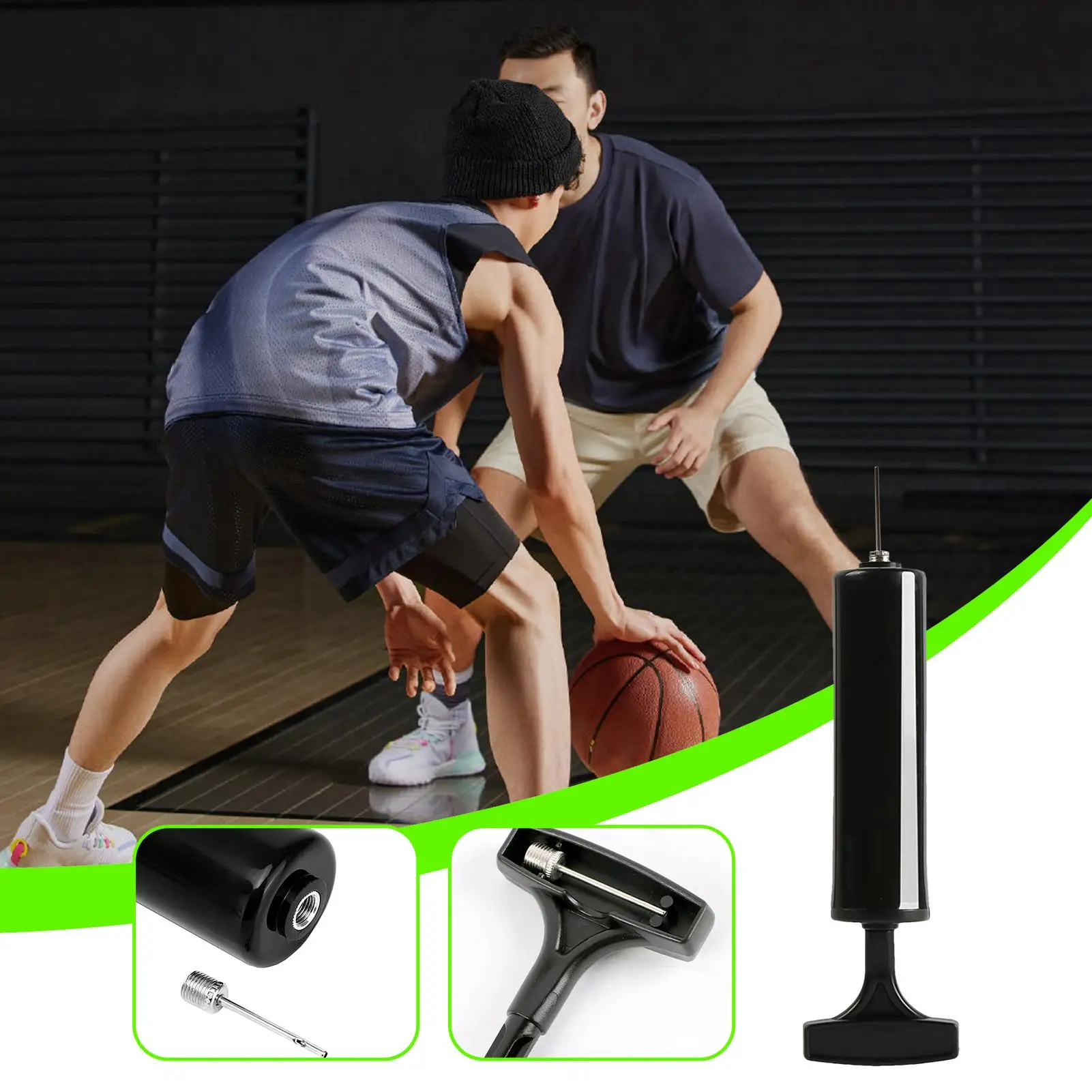Bomba de Ar Portátil para Bolas Esportivas com Agulha, Bomba de Vôlei, Bomba de Futebol, Inflador Compacto para Bolas Esportivas