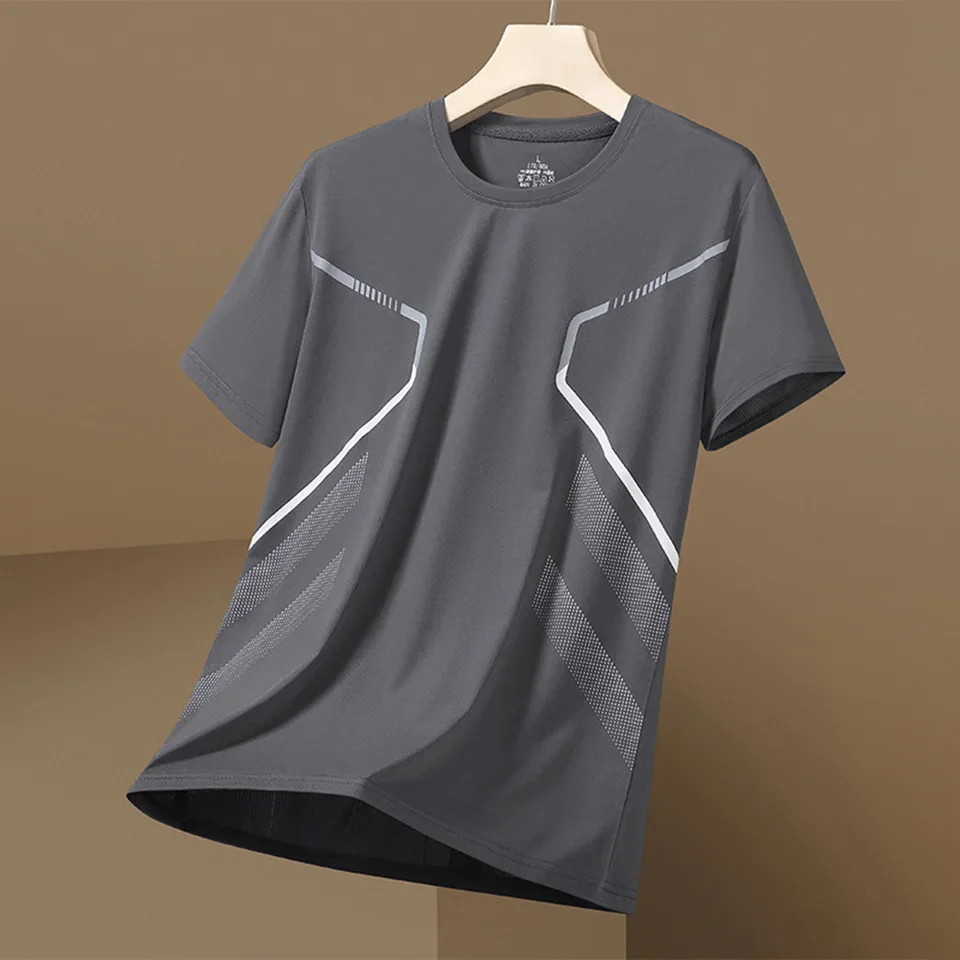 Quick Dry Men Running T-Shirt Fitness Sports Top Gym Training Tee Summer Short Sleeve Breathable