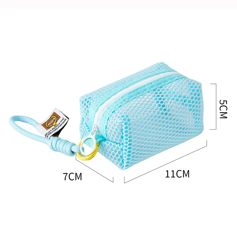 Multi-functional Mesh Mesh Storage Bag Dopamine Color Handheld Small Makeup Bag Organizer Large Capacity Charging Cable Pouch