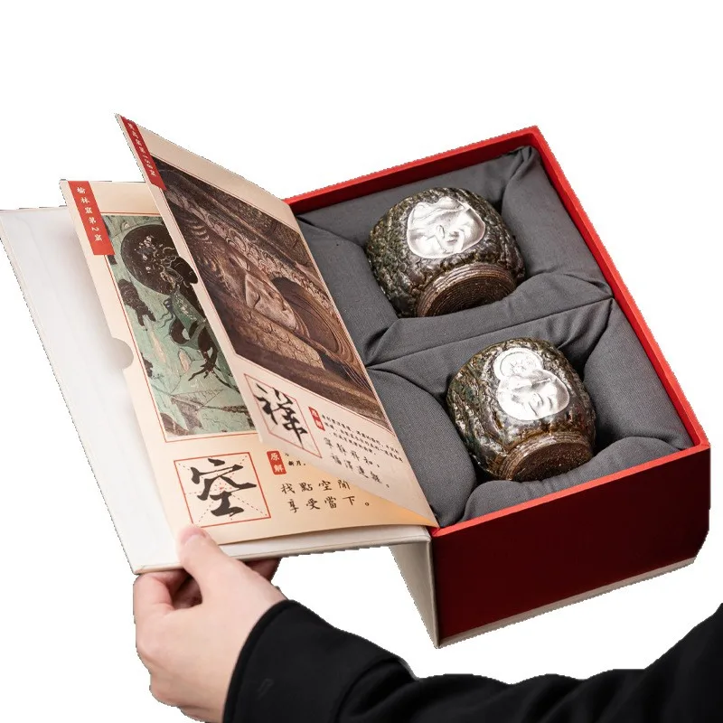 

Master handmade Dunhuang teacup, household ceramic tea set master cup single cup couple cup gift box