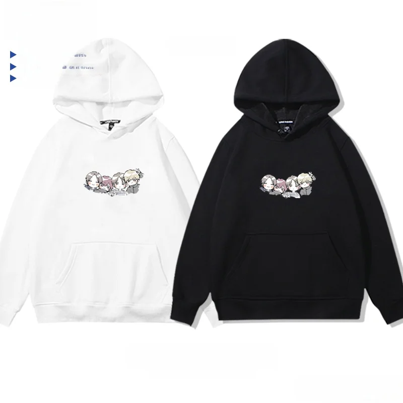 

Cool Boy Plush Hoodie Autumn Winter Cotton Sweatshirt Youth Fashion Loose Fit Printed Casual Wear for Boys And Men
