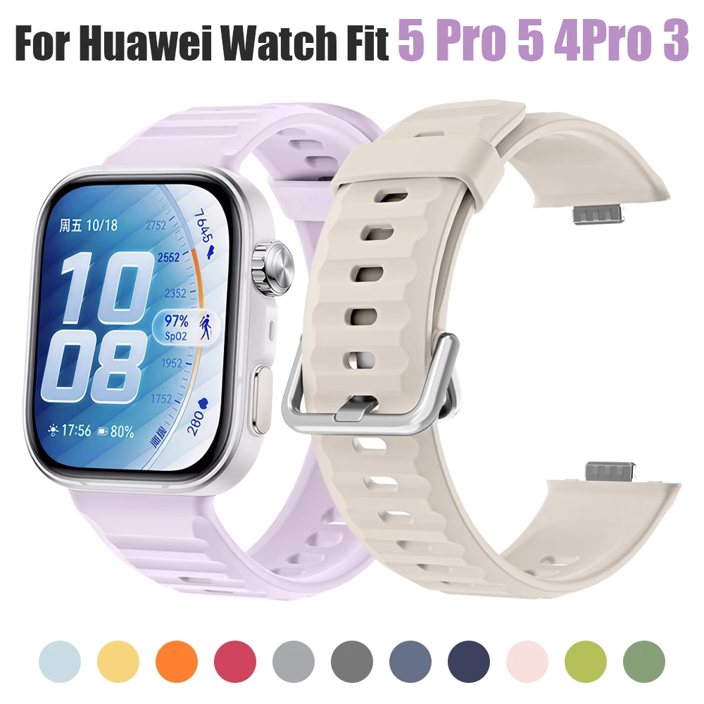 Damen-Silikonarmband für Huawei Watch Fit 5 Pro 5, Ersatzarmband, Uhrenarmbänder für Fit 4 Pro 4 3 Smartwatch-Armband
