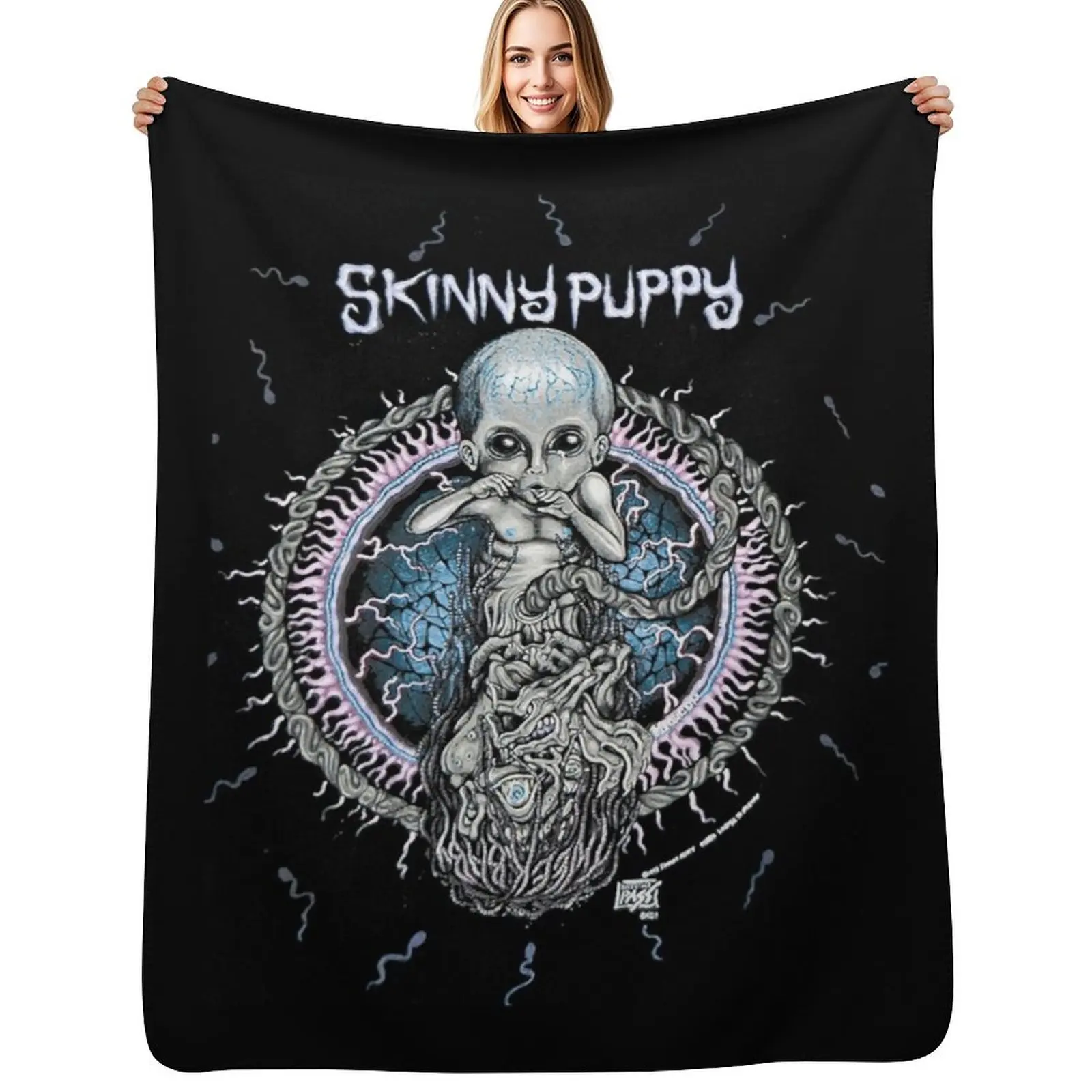

Skinny Puppy Last Rights 1992 Album Throw Blanket Cozy Microfiber Throw Blanket for Home Bedroom