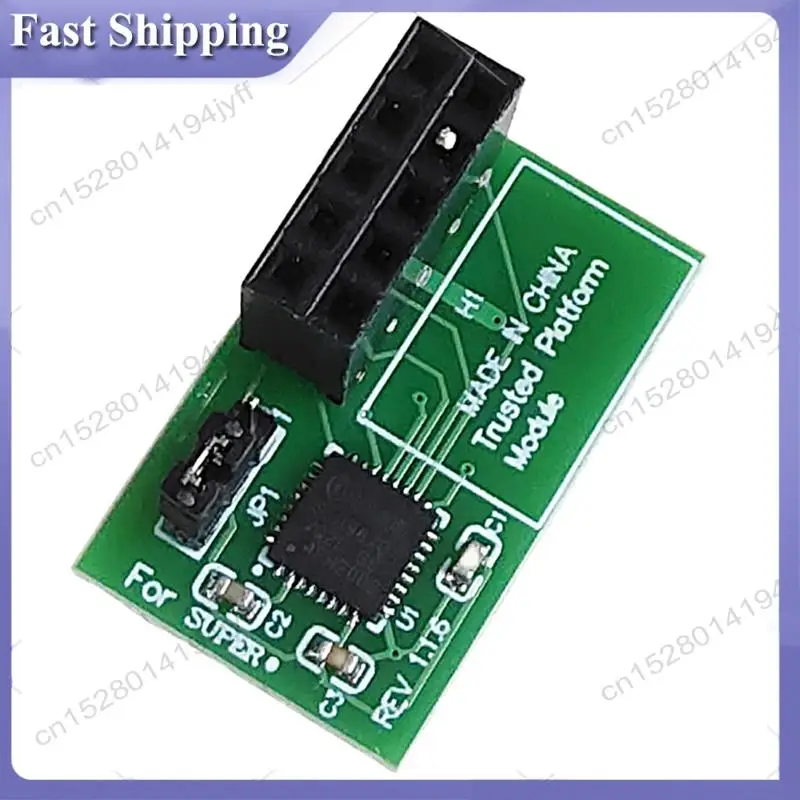 

-ABDH 2 PC 10 Pin SPI TPM 2.0 Module Trusted Platform For Supermicro AOM-TPM-9670H