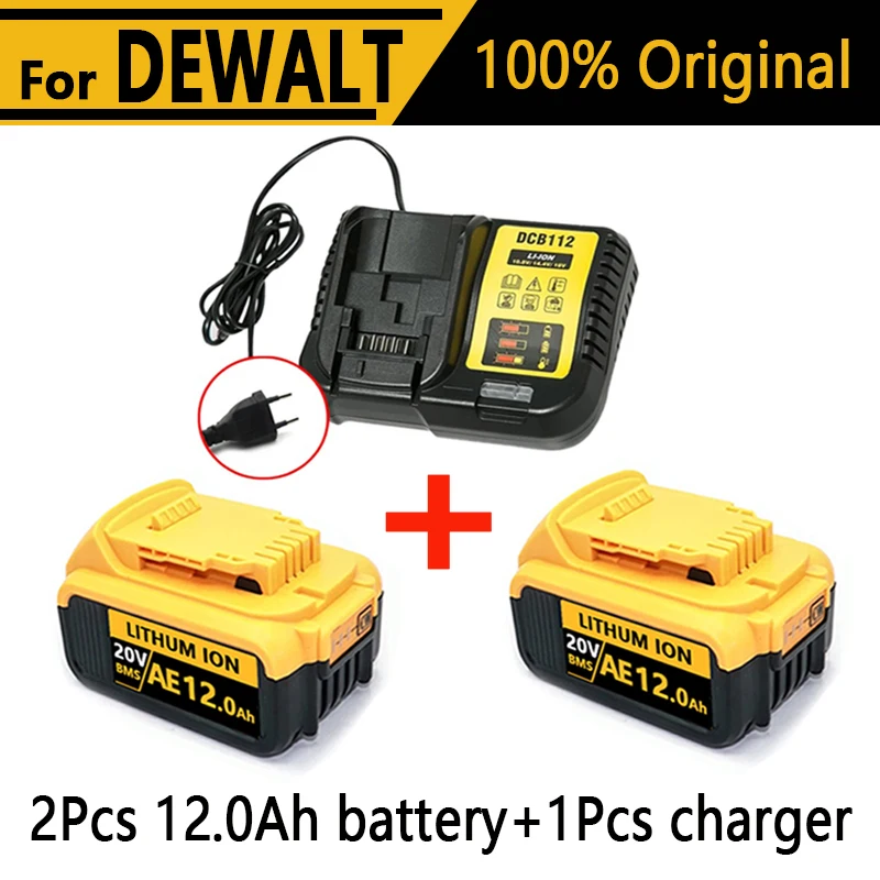 New 100% Original 12000mAh 20V for Dewalt Power Tool Battery DCB206 20V 18.0Ah Battery DCB206 20V Battery DCG405  DCB205 DCB200