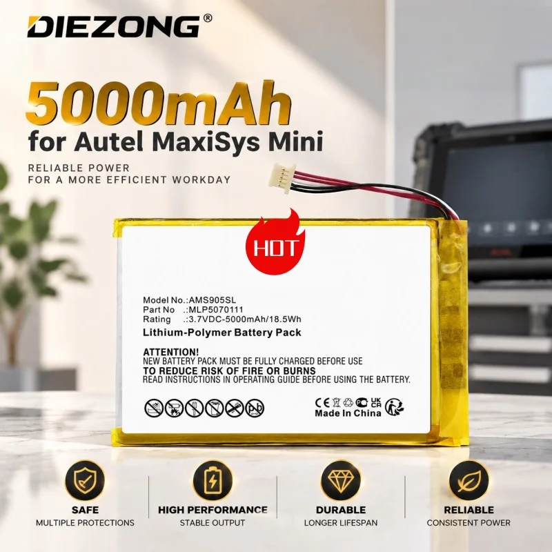 5000mAh Battery for Autel MaxiSys Mini,MS905,MS906,MY905,MK808,MK808BT,MK808TS,MP808,MP808TS,DS808,MK808IM,MK906,MS906CV