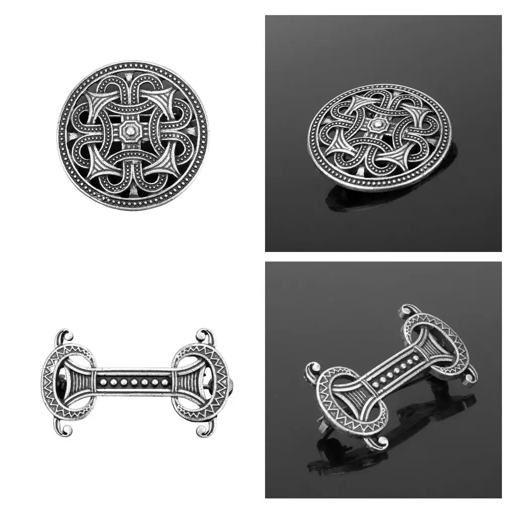 Viking Irish Brooch Pin Classic Vintage Zinc Alloy Brooches for Blouses with Moon Decorative Pins for Clothes