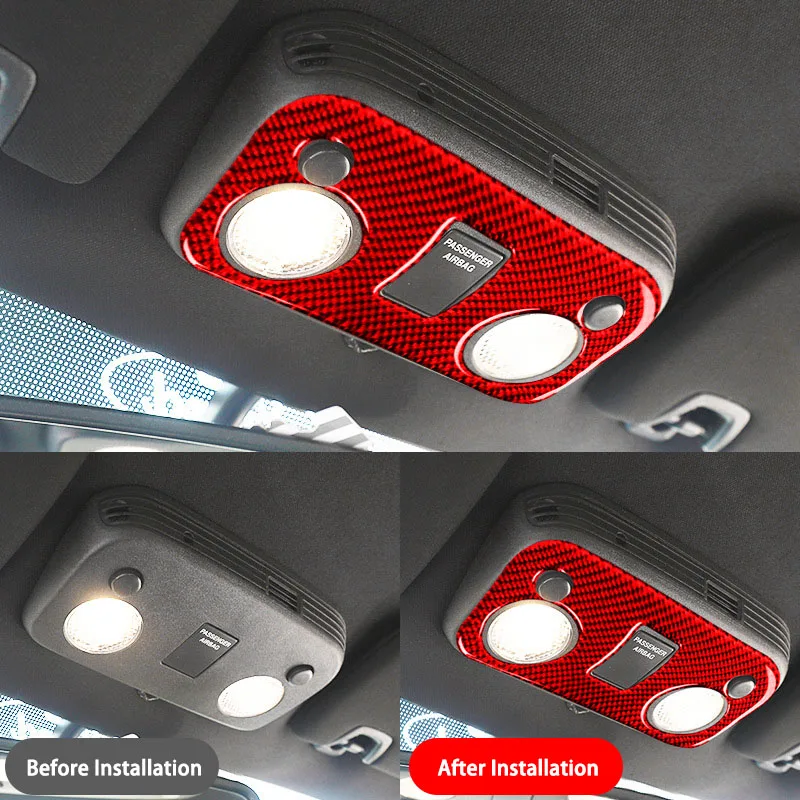 For Ford S550 Mustang GT 2015-2021 YEAR Carbon Fiber Car Roof Reading Light Panel Sticker Interior Modification Accessories