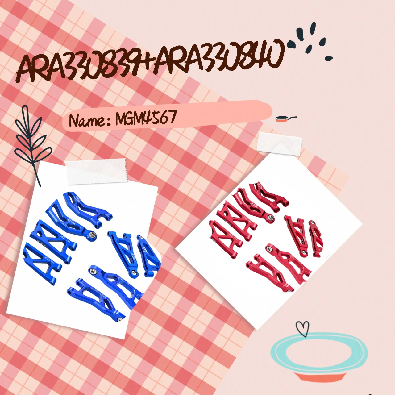 

Рычаги подвески из сплава (передние + задние) 7075, верхние и нижние для ARRMA 1/16 Mojave Grom 1/12 NASCAR