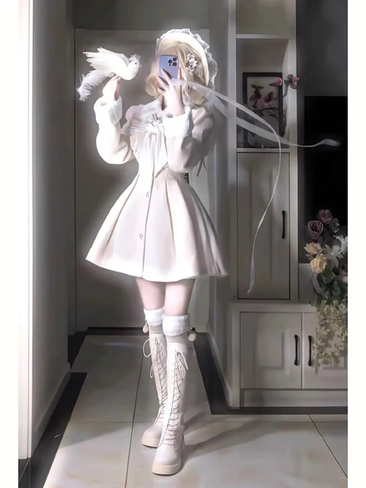 

Женское шерстяное пальто Ele Doll с воротником, осенне-зимнее, средней длины, из твида, в корейском стиле, с длинными рукавами, из полиэфирного волокна