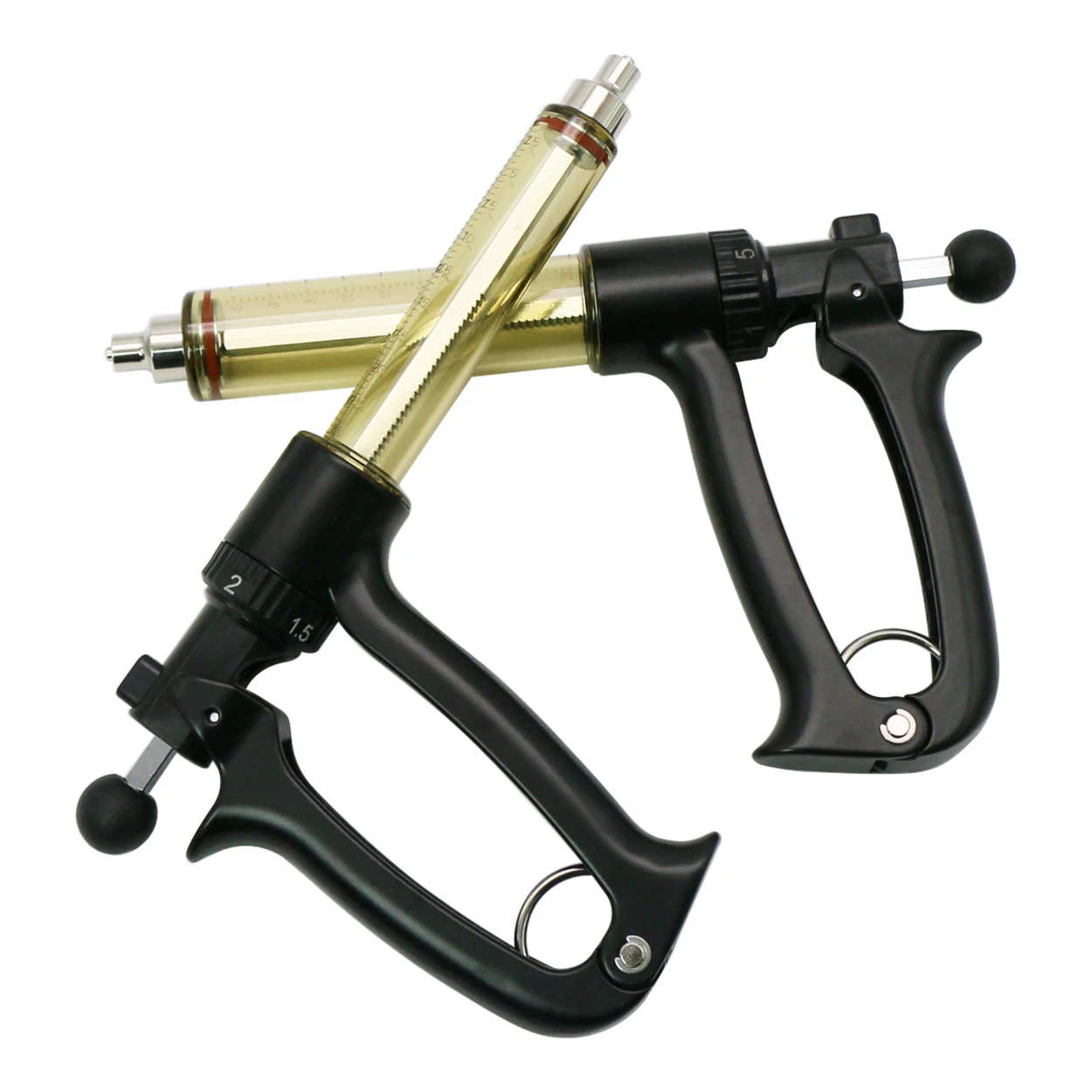 

1 шт., 25/50 мл, непрерывный шприц для скота, полуавтоматическая свинья, крупный рогатый скот, овца, регулируемая шкала, шприц для вакцина, ветеринарное оборудование