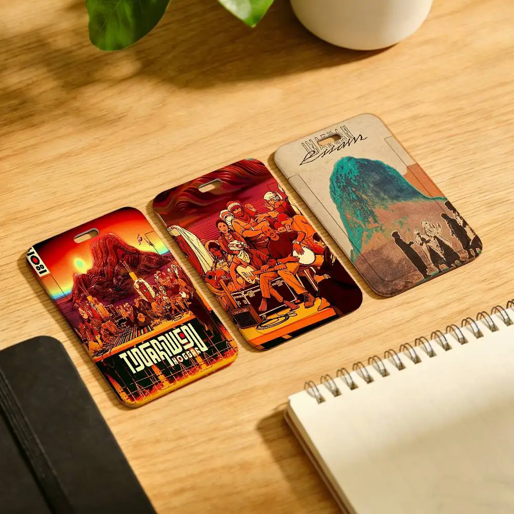 Band T-Tinariwen Hoggar Lanyard Pull Back Clip Holder and Card Holder Rotating Back ID Card Family Gift