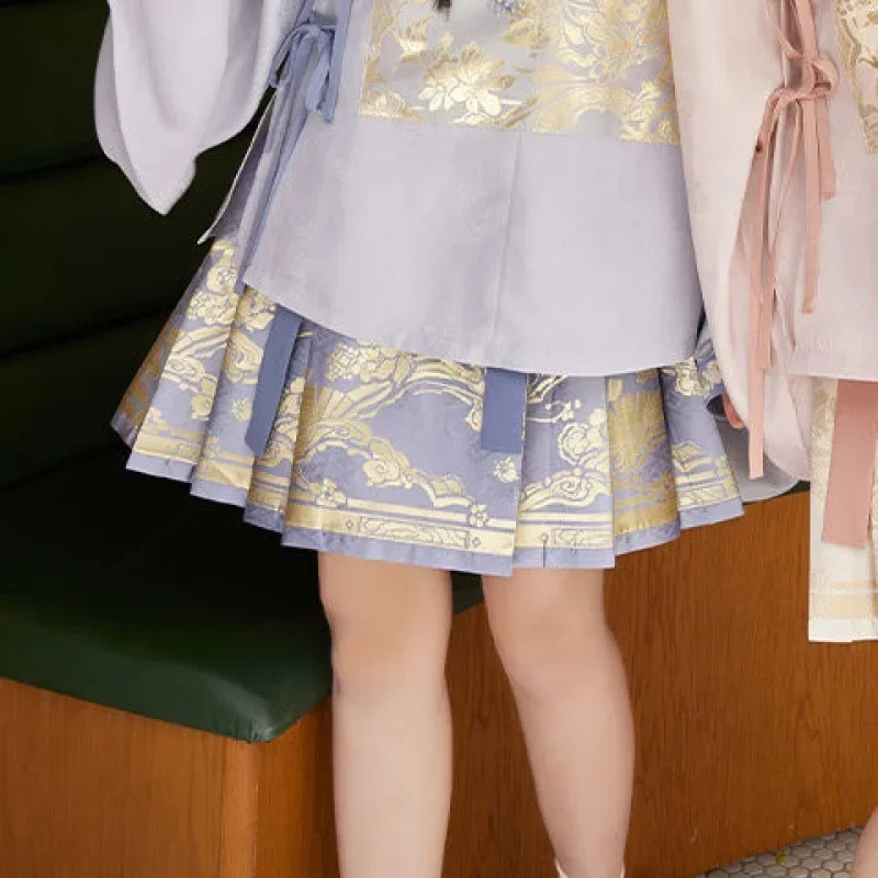 Chinese Style Improved Exquisite Printed Horse-face Skirt Women High Waist All-match Mini Horse-face Pleated Skirt Y2k Clothes