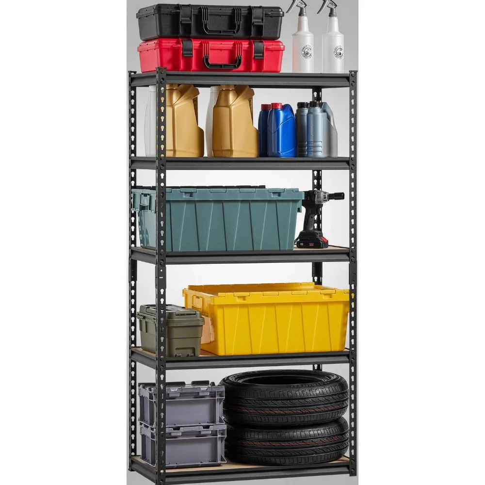 

Heavy Duty 5-Tier Garage Shelves, 2000 lbs Capacity, Adjustable Metal Storage Rack for Kitchen Warehouse Basement
